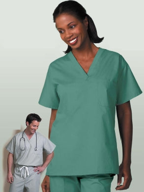 Fashion Seal Uniforms - Scrub Shirt X-Large Cranberry 2 Pockets Short Sleeve Unisex - 6789-XL