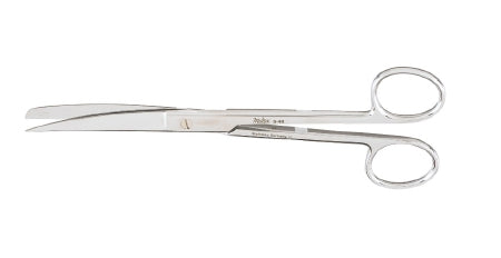 Miltex - Operating Scissors 7-1/2 Inch Length OR Grade German Stainless Steel NonSterile Finger Ring Handle Curved Blade Sharp Tip / Blunt Tip - 5-49