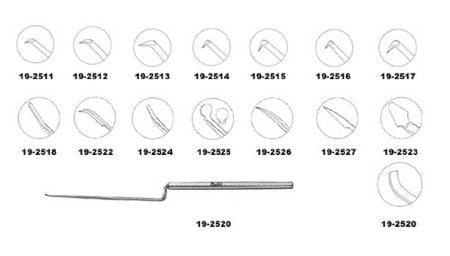 Miltex - Oval Window Pick House 6-5/8 Inch Length Stainless Steel 0.33 mm Pointed Tip Angled 90° - 19-2514