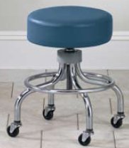 Chrome Series - Base Stool Backless Screw Adjustment 4 Casters Black - 2102-3BK