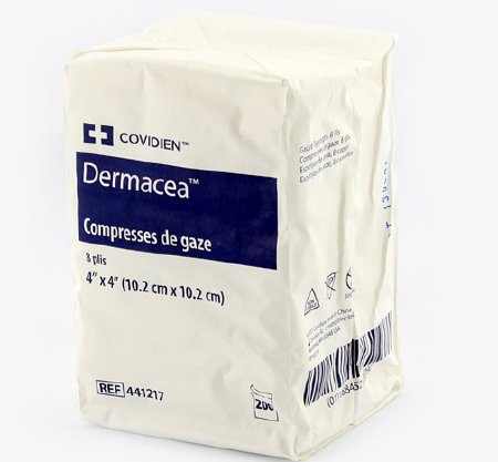 Cardinal Dermacea Gauze Sponge Cotton 8-Ply 4 X 4 Inch Square NonSterile - 441217