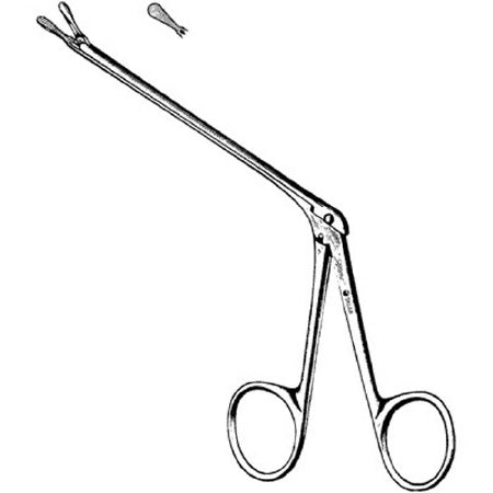 Sklar - Ear Forceps Hartmann Surgical Grade Stainless Steel NonSterile NonLocking Finger Ring Handle Straight Serrated Tip - 67-1033