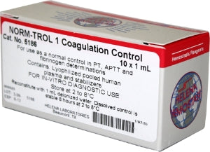 Helena Laboratories Norm-Trol Hemostasis Control Normal Level 10 X 1 mL - 5186