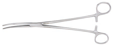 Miltex - Artery Forceps Sarot 9-1/2 Inch Length OR Grade German Stainless Steel NonSterile Ratchet Lock Finger Ring Handle Curved Serrated Tip - 25-800