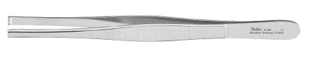 Miltex Tissue Forceps 6 Inch Surgical Grade Stainless Steel NonSterile NonLocking Thumb Handle Straight Serrated Tips w/1 X 2 Teeth - 31564