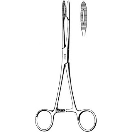 Sklar Dressing Forceps Maier 10 Inch Surgical Grade Stainless Steel NonSterile Ratchet Lock Finger Ring Handle Straight Ring Tip - 90-8110