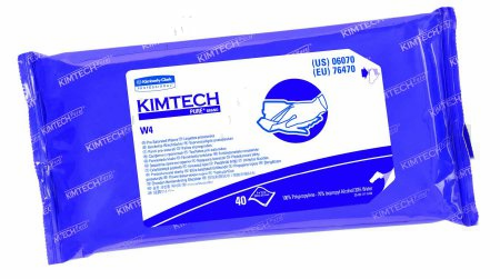 KIMTECH PURE W4 - Kimtech Pure W4 Surface Disinfectant Cleaner Premoistened Cleanroom Manual Pull Wipe 40 Count Soft Pack Alcohol Scent NonSterile - 06070