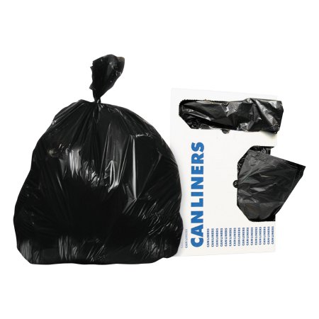 Heritage - Trash Bag 60 gal. Black LLDPE 1.25 mil 38 X 58 Inch Star Seal Bottom Flat Pack - HERH7658SK