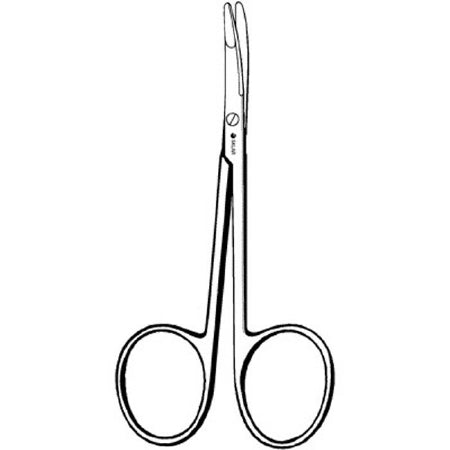 Sklar - Blepharoplasty Scissors 4-3/4 Inch Length OR Grade Stainless Steel Finger Ring Handle Curved Blunt Tip / Blunt Tip - 47-1147