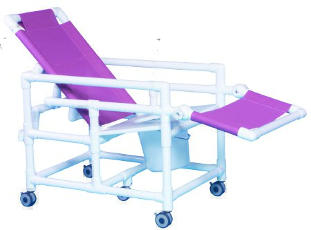 IPU IPU Commode / Shower Chair ipu Fixed Arm PVC Frame Reclining Back 20-1/2 Inch Height - SCC250RCFS
