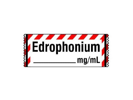 Shamrock - Drug Label Anesthesia Label Edrophonium / _____ mg / mL Red / White 1/2 X 1 Inch - SA-230