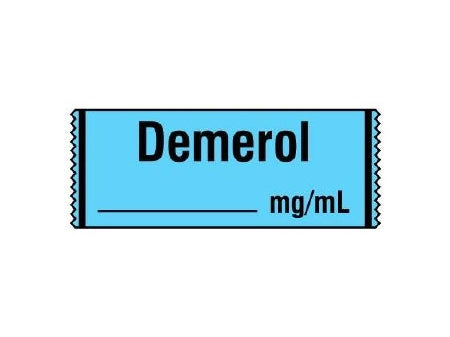 Shamrock Scientific Pre-Printed Label Anesthesia Label DEMEROL / _____ mg / mL Blue 1/2 X 500 Inch - SA-248