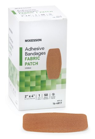 McKesson McKesson Adhesive Strip 2 X 4 Inch Fabric Rectangle Tan Sterile - 16-4817