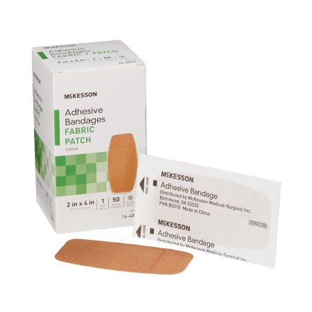 McKesson - Adhesive Strip 2 X 4 Inch Fabric Rectangle Tan Sterile - 16-4817