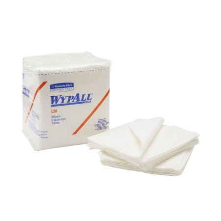 WypAll L30 - Task Wipe Light Duty White NonSterile Double Re-Creped 12 X 12-1/2 Inch Disposable - 05812