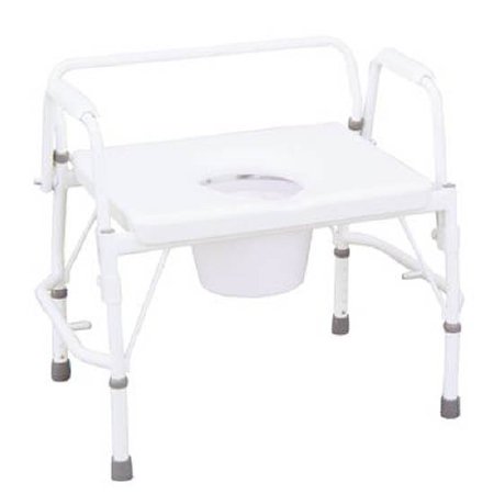 Patterson Medical Supply - Bariatric Commode Chair Fixed Arm Steel Frame 26 Inch Seat Width - 555435