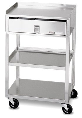 Fabrication Enterprises Mobile Stand Stainless Steel 29-1/2 X 18-3/4 X 16-3/4 Inch 1 Drawer Silver - 00-4018