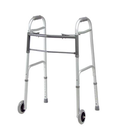Lumex - Dual Release Folding Walker Adjustable Height Aluminum Frame 300 lbs. Weight Capacity 34-1/2 to 41-1/2 Inch Height - 616270A-4