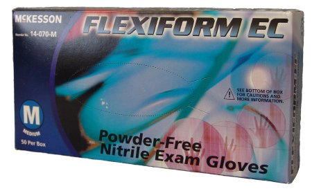 McKesson McKesson FLEXIFORM EC Exam Glove X-Large NonSterile Nitrile Standard Cuff Length Textured Fingertips Blue Chemo Tested - 14-070-XL