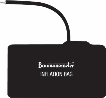 W.A. Baum Blood Pressure Unit Inflation Bladder Adult, Single Tube, 12 X 23 cm, Rubber Latex, Black Universal Blood Pressure Units - 1840SS