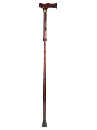 Mabis Healthcare - Folding Cane Aluminum 33 to 37 Inch Height Wood Grain - 502-1325-9914