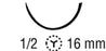 Covidien Ti-Cron Suture with Needle Nonabsorbable Coated Blue Suture Braided Polyester Size 4-0 36 Inch Suture Double-Armed 16 mm Length 1/2 Circle Taper Point Needle - 8886327131