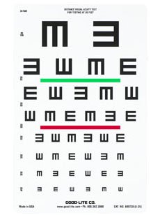 GOOD-LITE - Eye Chart Good-Lite 20 Foot Measurement Acuity Test - 600728