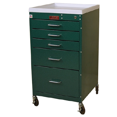 Harloff Mini-Line Treatment Cart Steel 32 X 18 X 18 Inch 5 Drawers Beige - 3145K