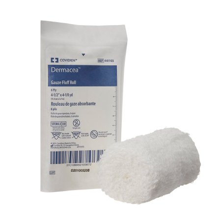 Dermacea - Fluff Bandage Roll Gauze 6-Ply 4-1/2 Inch X 4-1/10 Yard Roll Shape Sterile - 441103