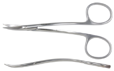 Miltex - Operating Scissors LaGrange 4-1/4 Inch Length Surgical Grade Stainless Steel NonSterile Finger Ring Handle Curved Blade Sharp Tip / Sharp Tip - 5D-324