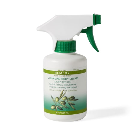 Remedy with Oliviamine - Rinse-Free Body Wash Lotion 8 oz. Pump Bottle Scented - Medline - MSC094308
