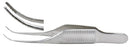 Miltex - Dressing Forceps Iris 3 Inch Length OR Grade German Stainless Steel NonSterile NonLocking Thumb Handle Curved Serrated Tip - 18-825