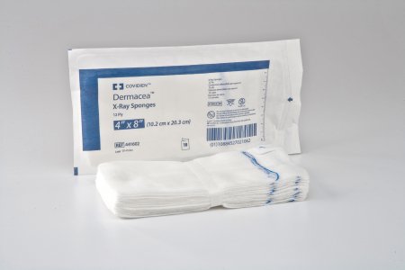 Dermacea - USP Type VII X-Ray Detectable Gauze Sponge Gauze 12-Ply 4 X 8 Inch Rectangle Sterile - 441602