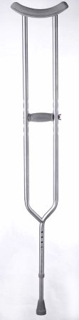 Medline - Bariatric Underarm Crutches Aluminum Frame Adult 550 lbs. Weight Capacity Push Button Adjustment - G61314B