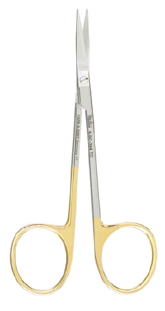 Miltex Miltex SuperCut Iris Scissors 4-1/2 Inch Length OR Grade Stainless Steel (German) / Tungsten Carbide NonSterile Finger Ring Handle Straight Blade Sharp/Sharp - 5-SC-304TC