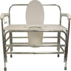 Convaquip Industries ConvaQuip Bariatric Commode Chair Fixed Arm Aluminum Frame Back Bar 21 Inch Height - 736