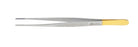 Miltex Dressing Forceps Potts-Smith 7 Inch Surgical Grade Stainless Steel / Tungsten Carbide NonSterile NonLocking Thumb Handle Straight Serrated Tip - 6-154TC