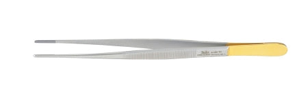 Miltex Dressing Forceps Potts-Smith 7 Inch Surgical Grade Stainless Steel / Tungsten Carbide NonSterile NonLocking Thumb Handle Straight Serrated Tip - 6-154TC