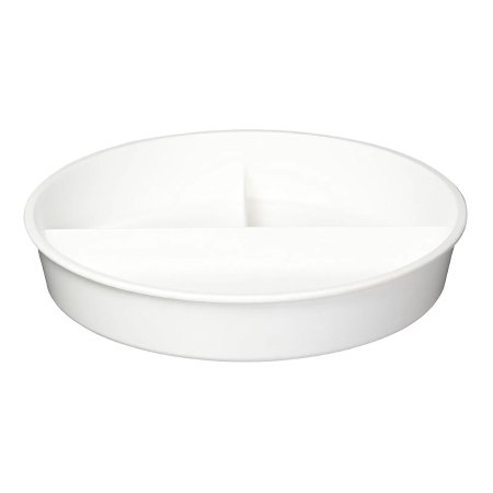 Sammons Preston - Partitioned High-Sided Dish White Reusable Polypropylene 10 Inch Diameter - 1432