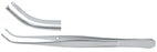 Miltex Miltex Tissue Forceps Semken 5 Inch OR Grade Stainless Steel (German) NonSterile NonLocking Thumb Handle Curved Serrated Tips w/1 X 2 Teeth - 6-107