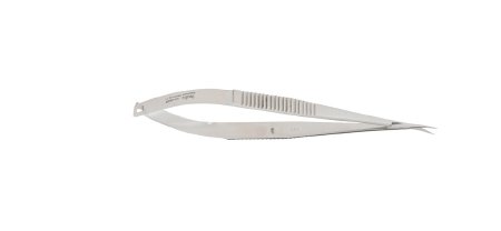 Miltex - Micro Scissors 5-3/4 Inch Length OR Grade German Stainless Steel NonSterile Flat Thumb Handle with Spring Curved Blade Sharp Tip / Sharp Tip - 17-2040