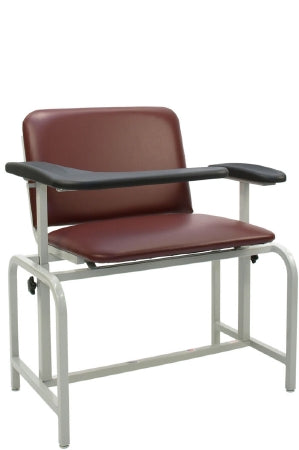 Winco Extra Large Blood Drawing Chair Single Adjustable Flip Armrest Gray - 2575-07