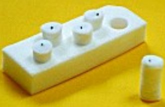 Auto-Count - Surgical Dissector Sponge X-Ray Detectable Cotton 3/8 X 3/4 Inch 5 Count Foam Count Holder Sterile - 31201010