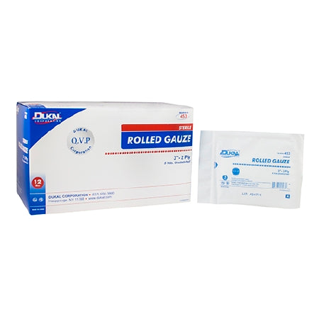 Dukal Dukal Fluff Bandage Roll Cotton 2-Ply 3 Inch X 5 Yard Roll Shape Sterile - 453