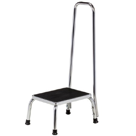 Clinton Industries - Step Stool with Handrail 1 Step Chrome Plated Steel Frame 9 Inch Step Height - T-50