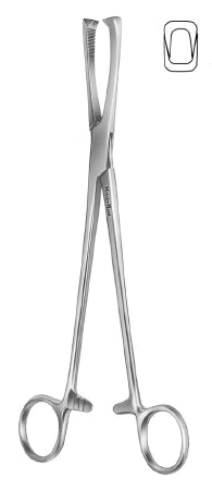 Miltex MeisterHand Uterine Vulsellum Forceps Jacobs 8-1/2 Inch Surgical Grade Stainless Steel (German) NonSterile Ratchet Lock Finger Ring Handle Straight Serrated Jaws w/2 X 2 Teeth - H30-1025