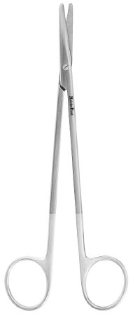 Miltex MeisterHand Dissecting Scissors Metzenbaum 7 Inch Length Surgical Grade Stainless Steel / Tungsten Carbide NonSterile Finger Ring Handle Curved Blunt/Blunt - H5-182TC