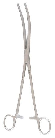 Miltex - Hysterectomy Forceps Pean 10-1/4 Inch Length OR Grade German Stainless Steel NonSterile Ratchet Lock Finger Ring Handle Curved Serrated Tip - 30-1815