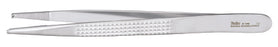 Miltex - Tissue Forceps Bonney 7 Inch Length OR Grade German Stainless Steel NonSterile NonLocking Thumb Handle Straight Serrated Tips with 1 X 2 Teeth - 6-148