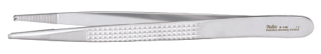 Miltex - Tissue Forceps Bonney 7 Inch Length OR Grade German Stainless Steel NonSterile NonLocking Thumb Handle Straight Serrated Tips with 1 X 2 Teeth - 6-148